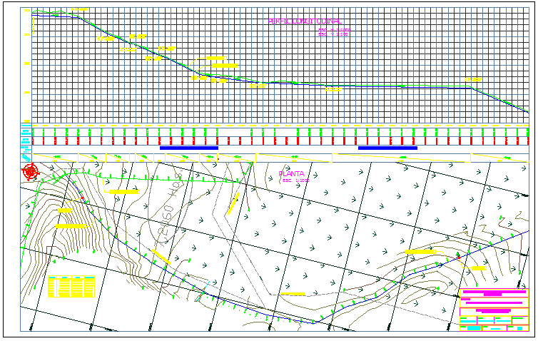 General plan vaso irrigation system details - Longitudinal profile