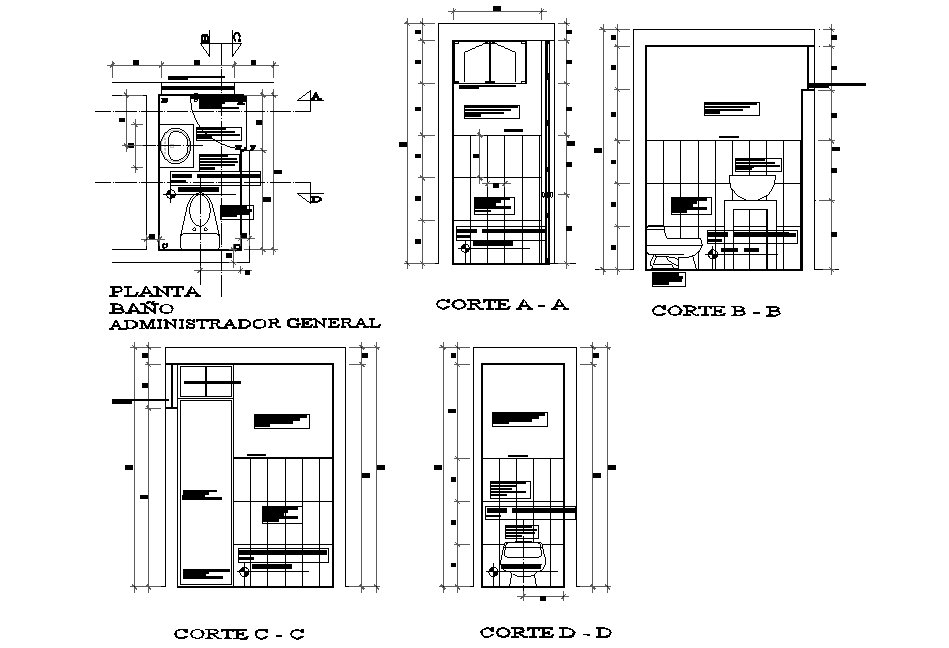 General room wash room detail dwg file