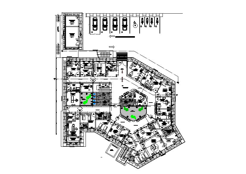 General Hospital ground Floor Plan AutoCAD Drawing DWG File