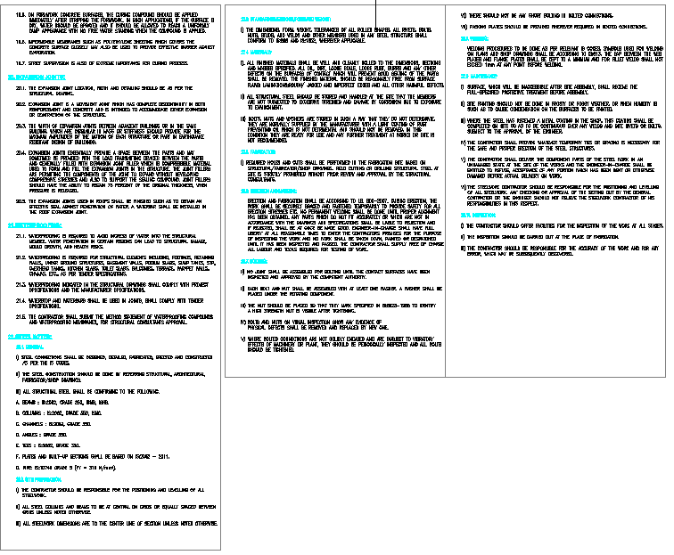Zone Commercial Building Notes DWG File with Structural Details