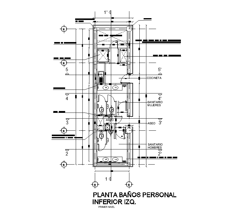 General Toilet floor plan detail drawing presented in this AutoCAD drawing file. Download this 2d AutoCAD drawing file.