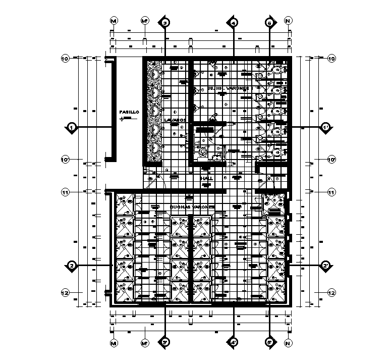 General Toilet floor plan detail drawing specified in this AutoCAD drawing file. Download the AutoCAD drawing file.