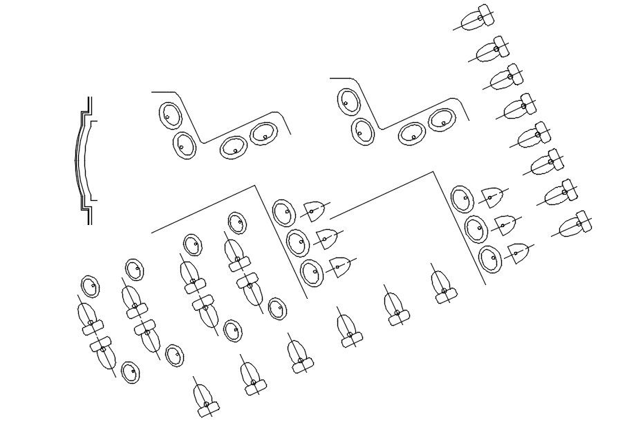 General public water closet design in AutoCAD 2D drawing, CAD file, dwg file