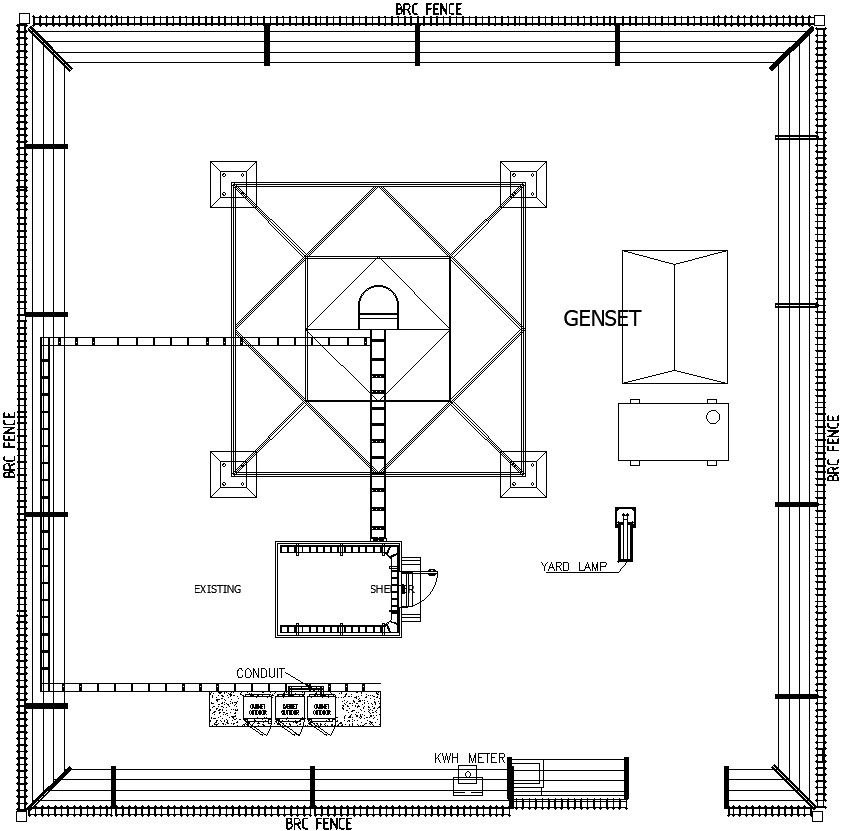 Genset details in construction site in AutoCAD, dwg files.