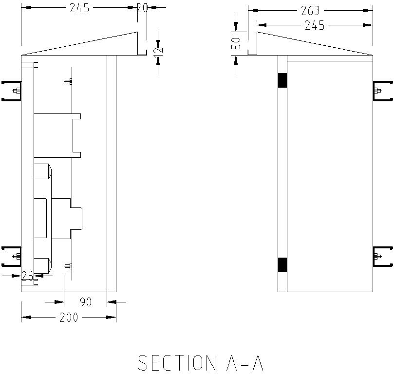 Genset room plan and top view in AutoCAD, dwg file.