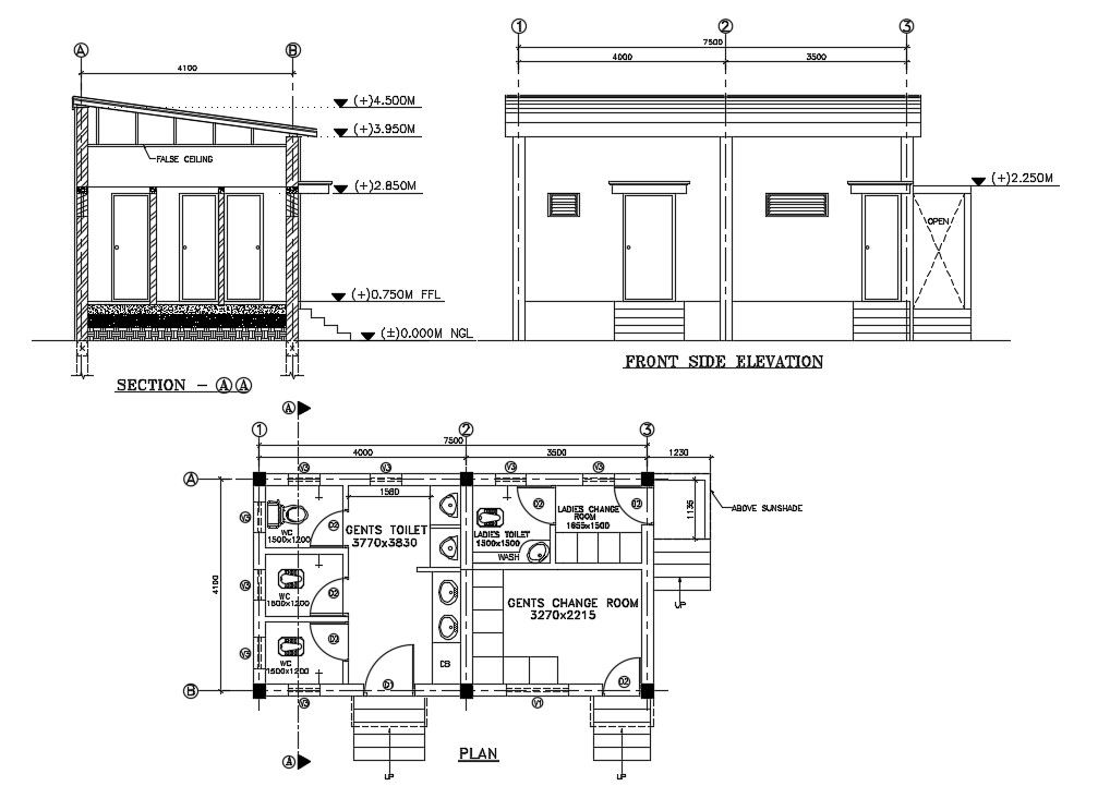 Gents toilet detail file. Download cad drawing file | CADBULL