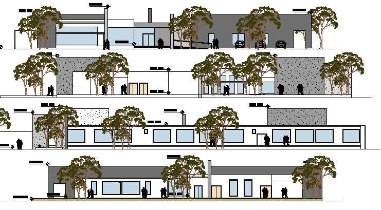Geriatric Center Architecture Layout and Elevation dwg file
