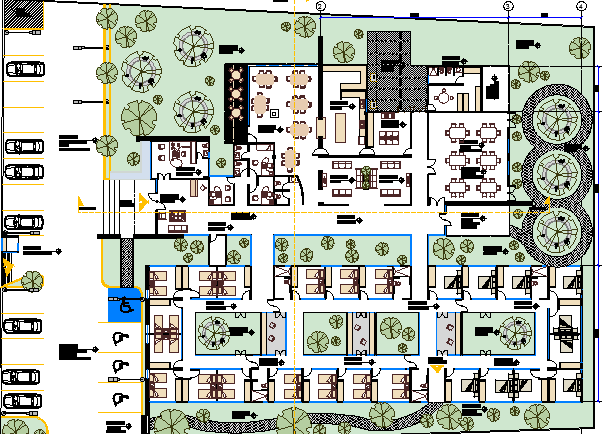 Geriatric Center Architecture Layout and Structure Details dwg file