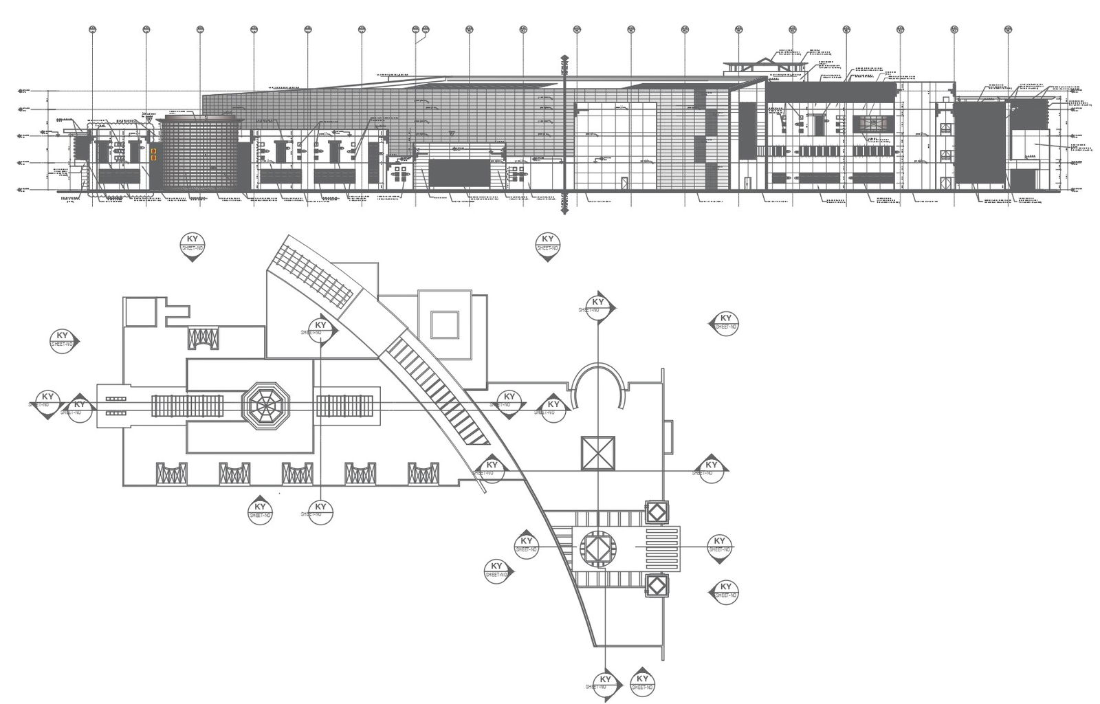 Girls University Building Elevation Details in AutoCAD DWG File
