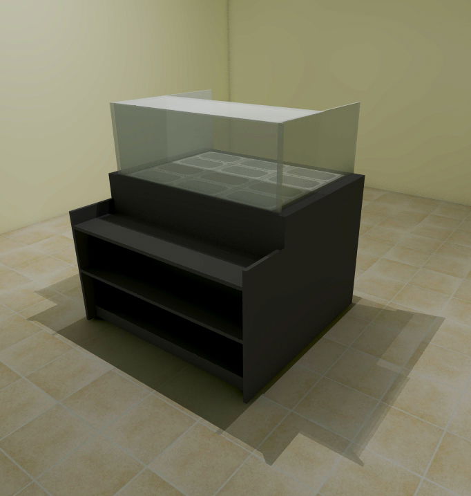 Glass and Steel Display Design CAD File for Layouts