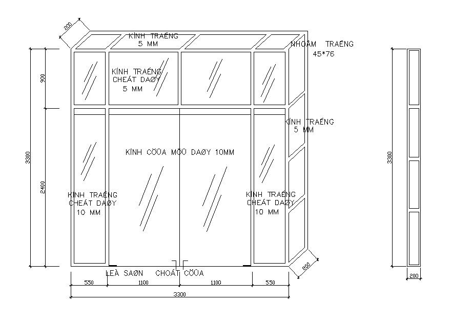 Glass structure CAD block detail layout file in autocad format