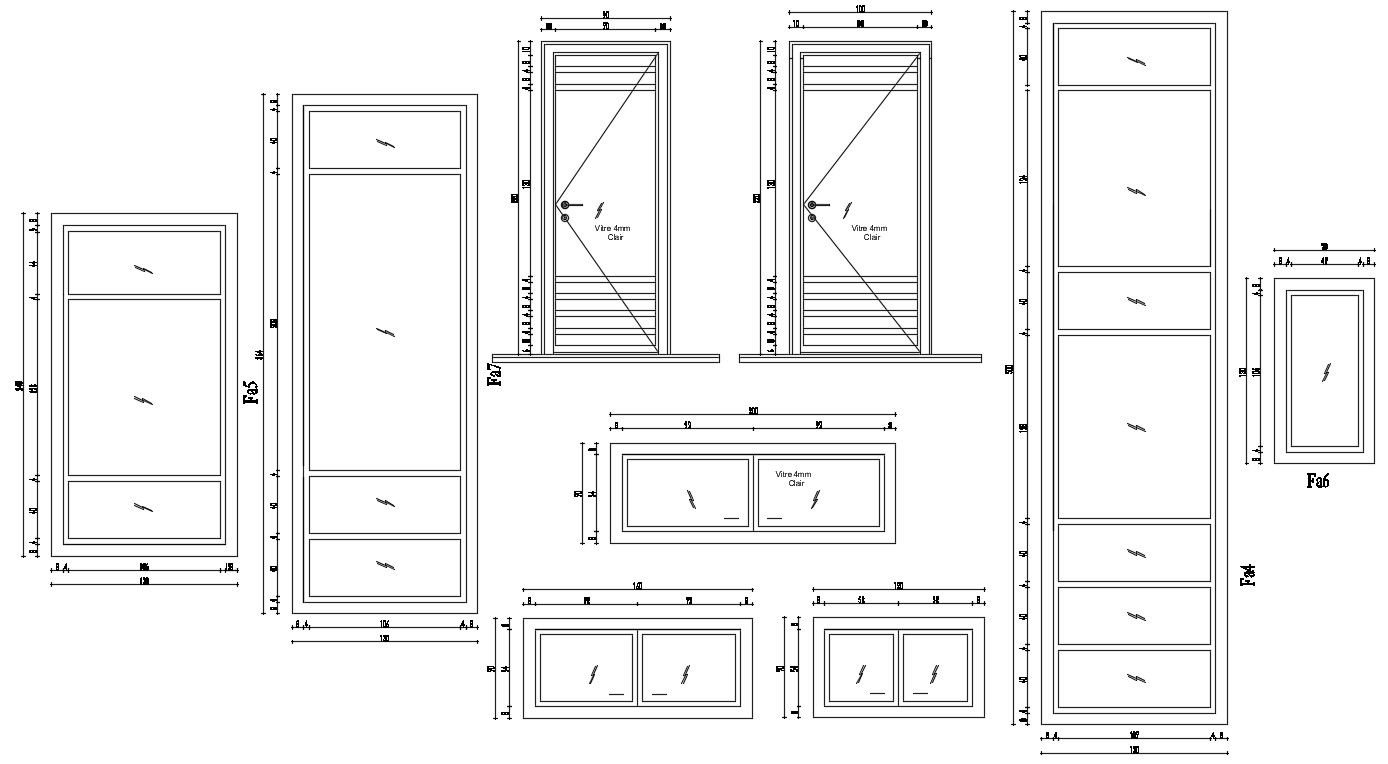 Glass Door Window CAD Blocks Free Download DWG File