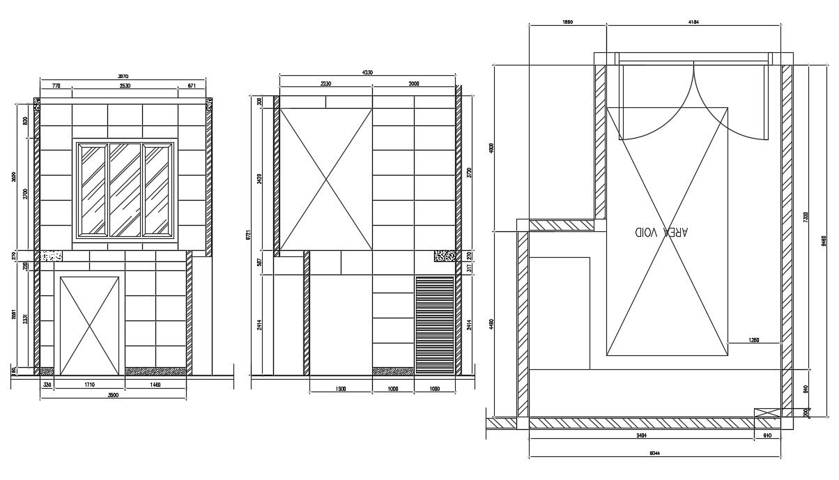 Glass Window Elevation CAD Drawing Download DWG File