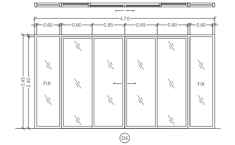 Glass door design in detail AutoCAD drawing, dwg file, CAD file