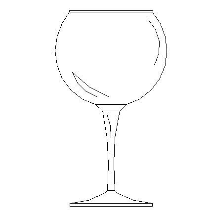 Golbet glass cup cad design block dwg file