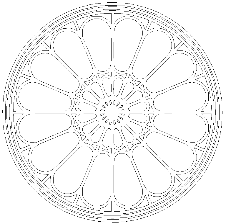 Gothic Rose Window design DWG AutoCAD drawing