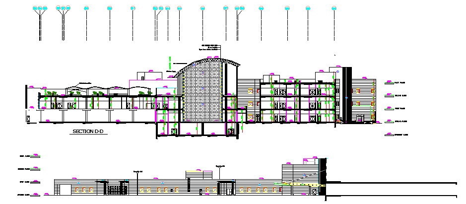 Government Building Section plan dwg file