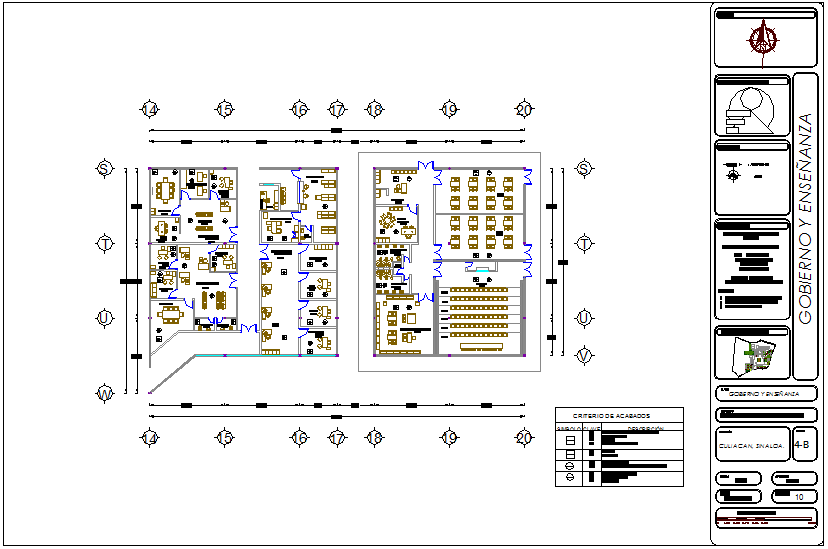 Government and teaching section of hospital dwg file