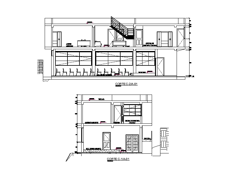 Government building section view is given in this Autocad file. Download now.