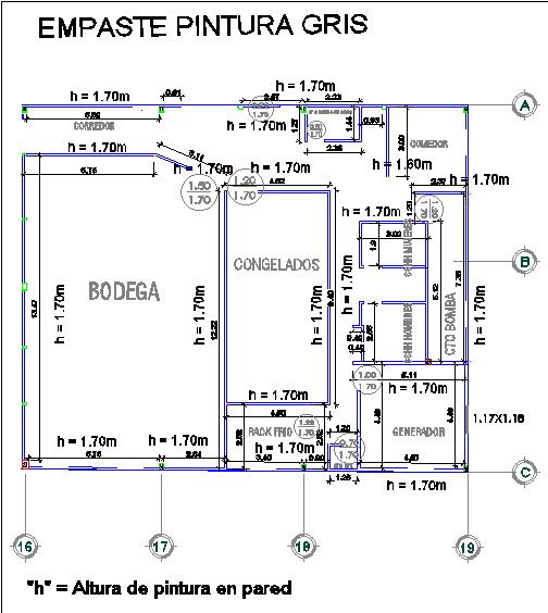Gray paint filler in warehouse