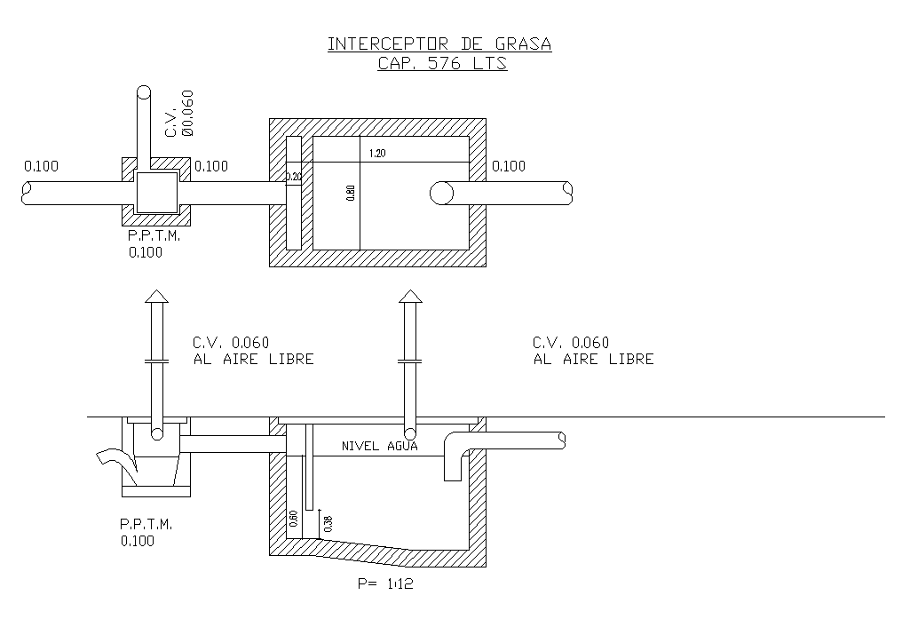 Grease Interceptor Plan Drawing Download DWG File
