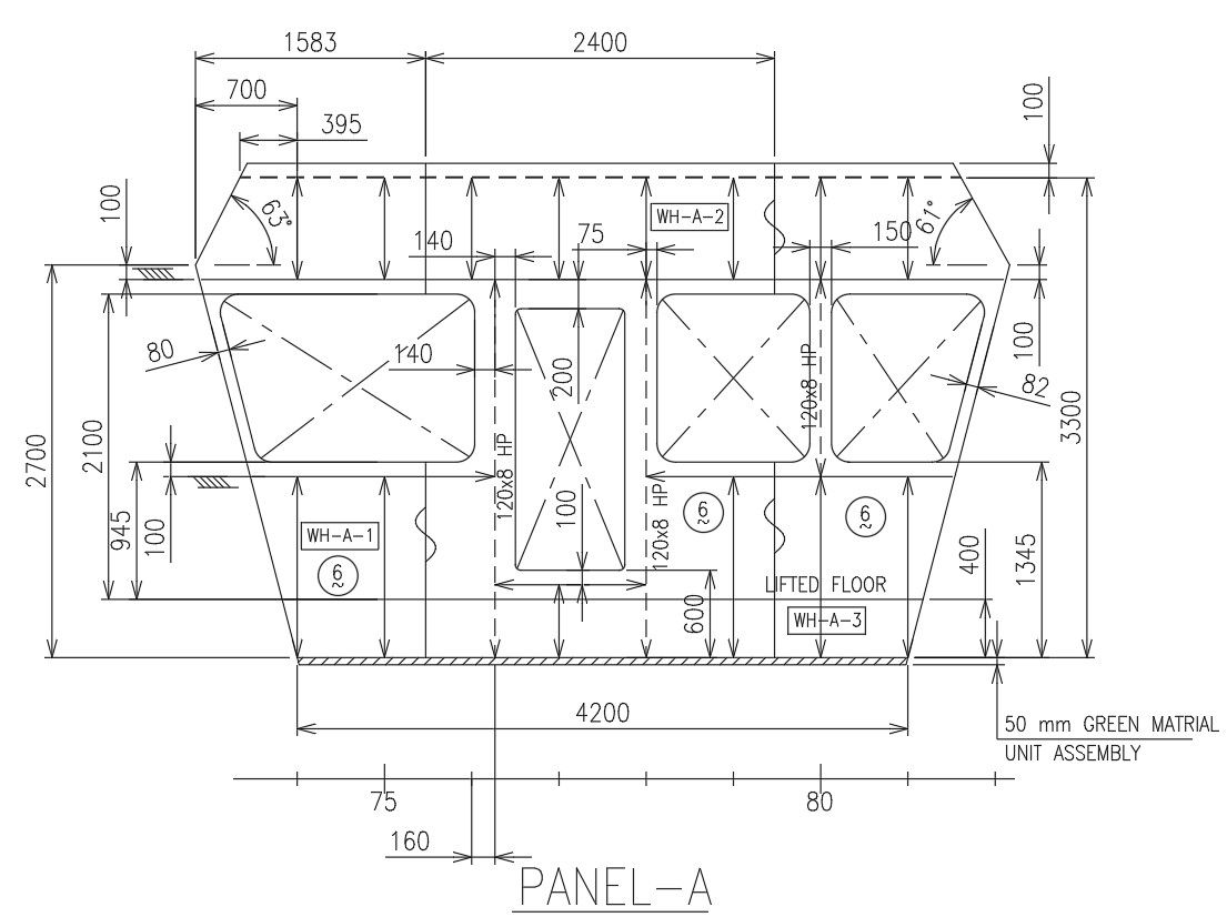 Green material at unity assembly details in AutoCAD, dwg file.