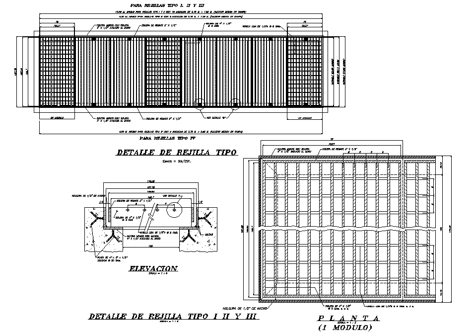 Grid type plan detail dwg file