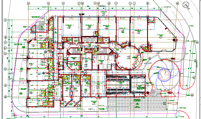 Ground Floor Block Layout Plan of Marina Residence Dubai dwg file