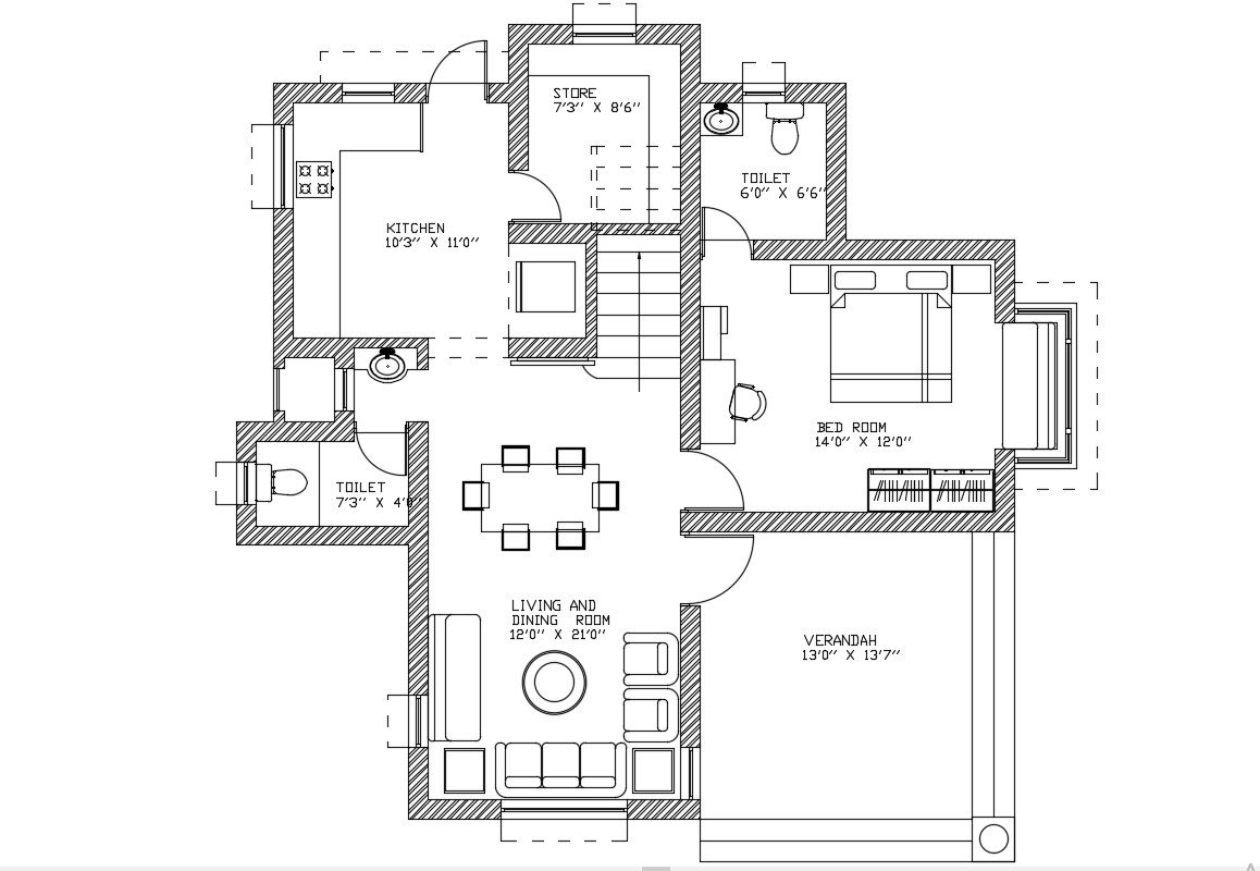 Ground Floor House Plan DWG File