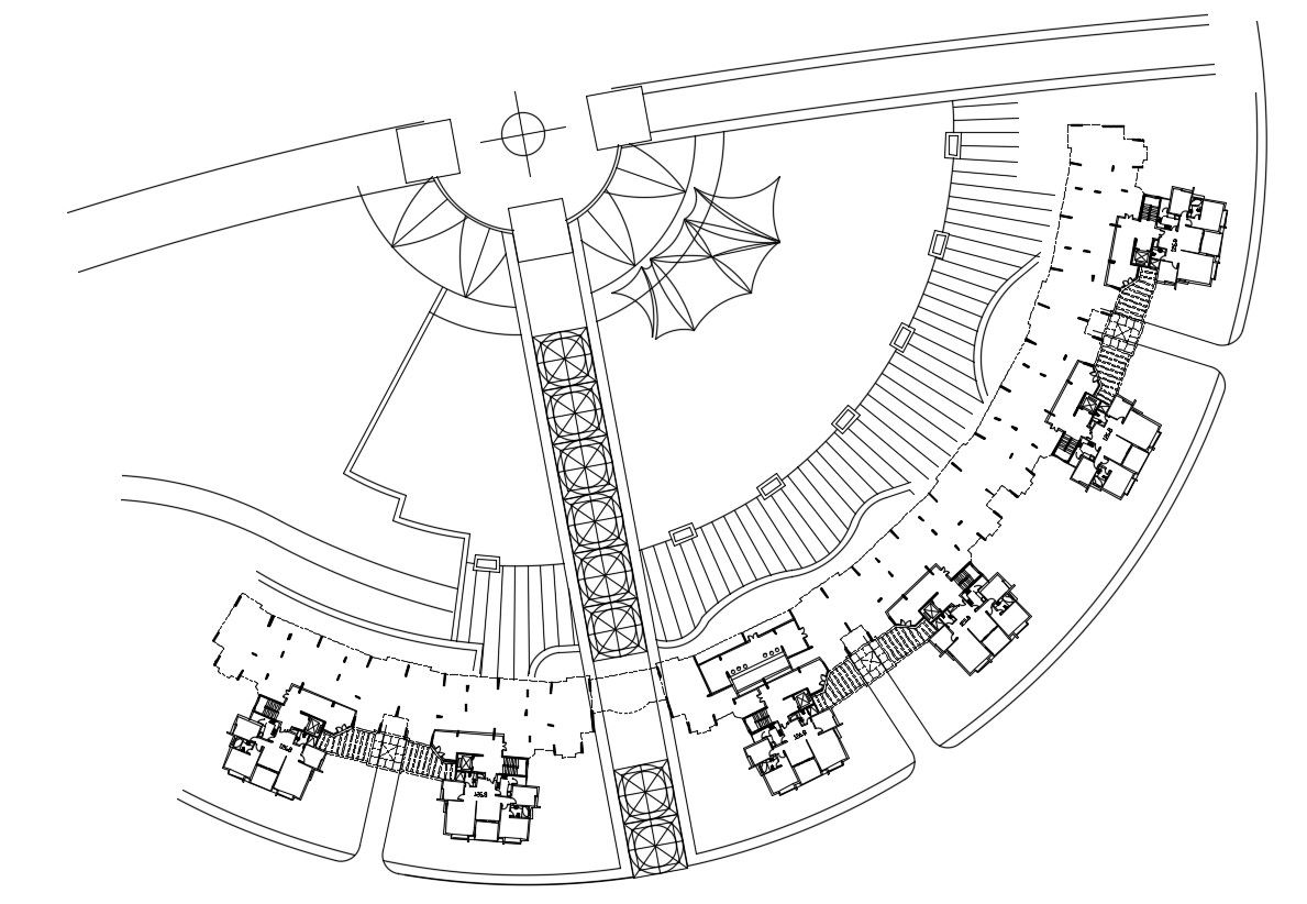 Ground Floor Of Modern Apartment Design With Main Entry DWG File