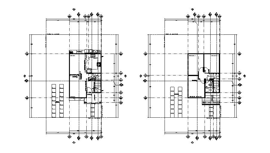 Ground and first floor framing plan details of office building dwg file
