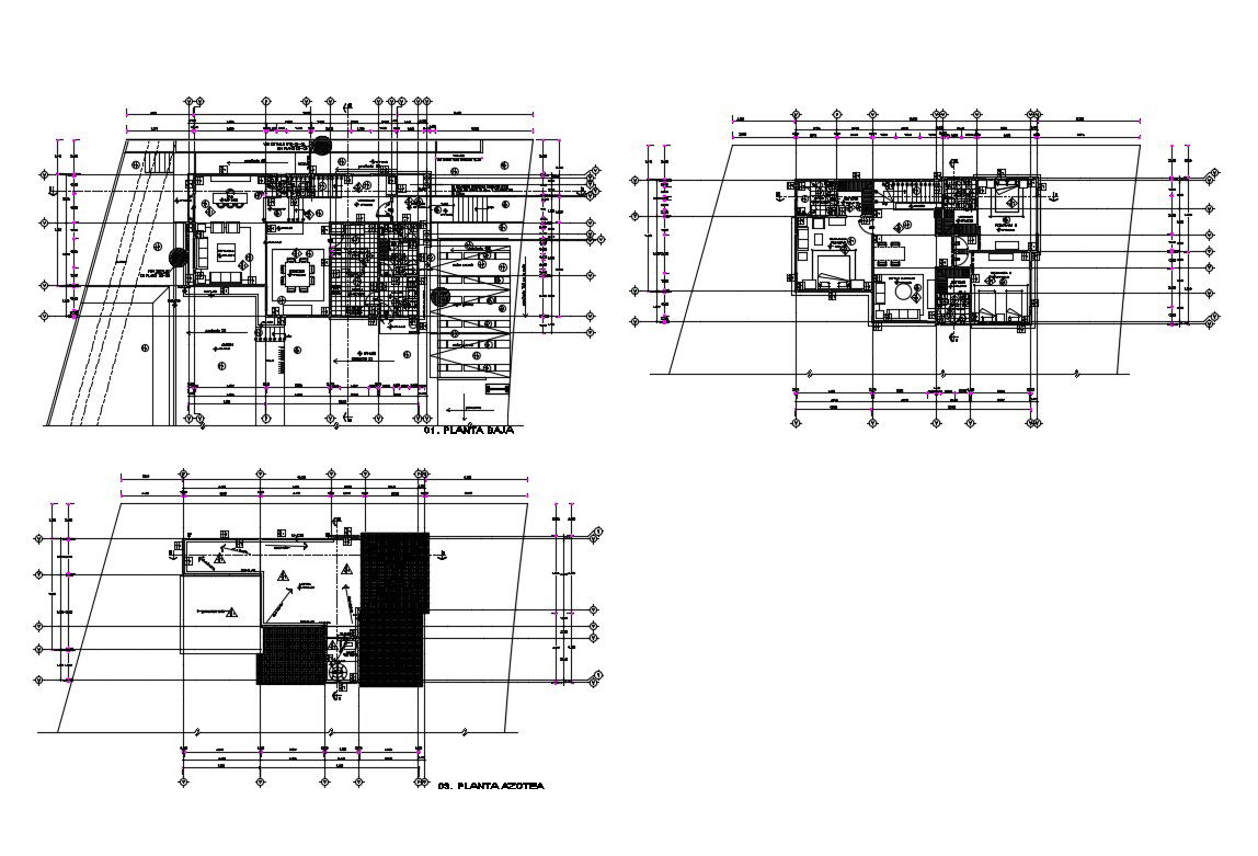 Ground and first floor plan details of house with cover plan dwg file
