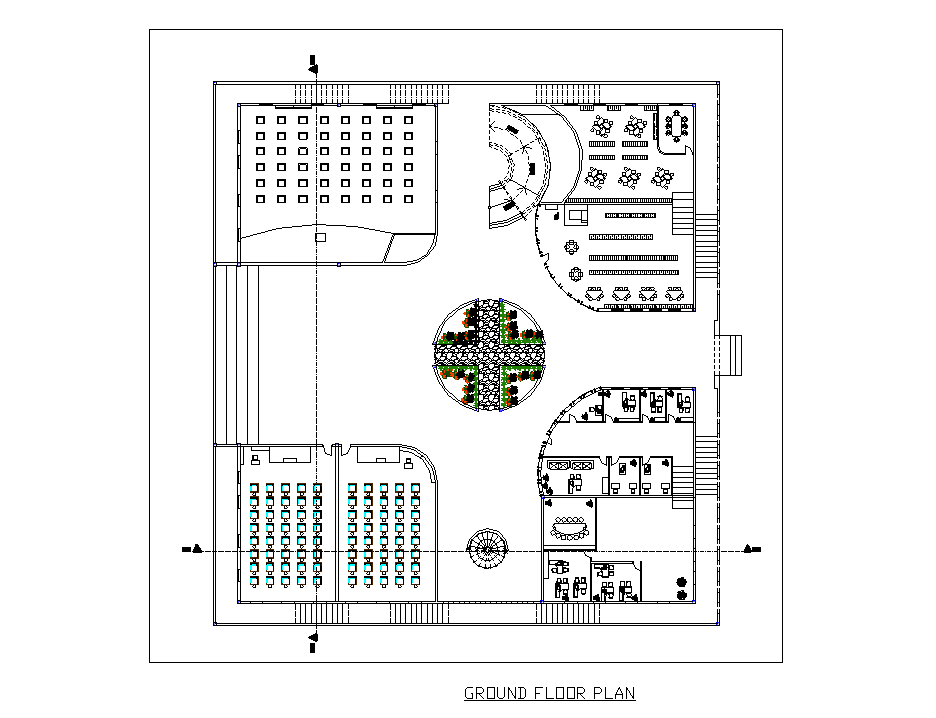 Ground floor Layout working plan detail dwg file