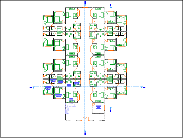 Ground floor design of plan for apartment dwg file