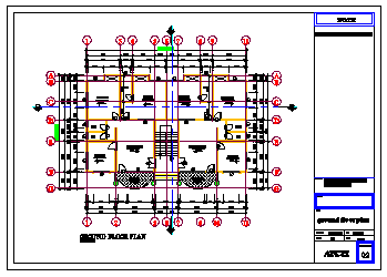 Ground floor layout design drawing of residential building design drawing