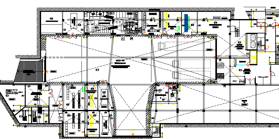 Ground floor layout plan details of shopping mall dwg file