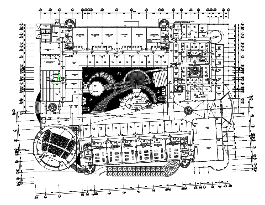 Ground floor plan details of medical college dwg file