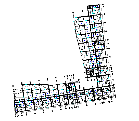 Ground floor plan layout details of corporate building dwg file