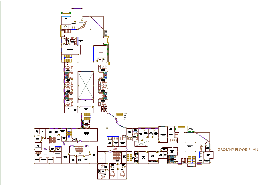 Ground floor plan of hospital dwg file