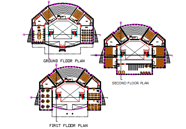 Ground floor to terrace floor plan detail dwg file