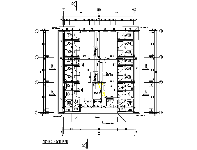Toilet Floor Plan CAD Drawings