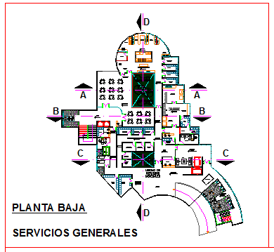 Ground level design drawing of corporate building design drawing
