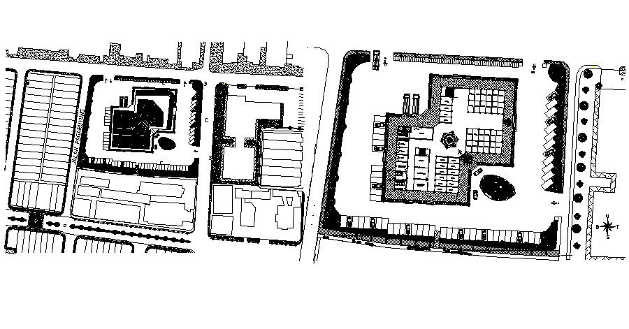 Ground plan of the complex with detail dimension in AutoCAD