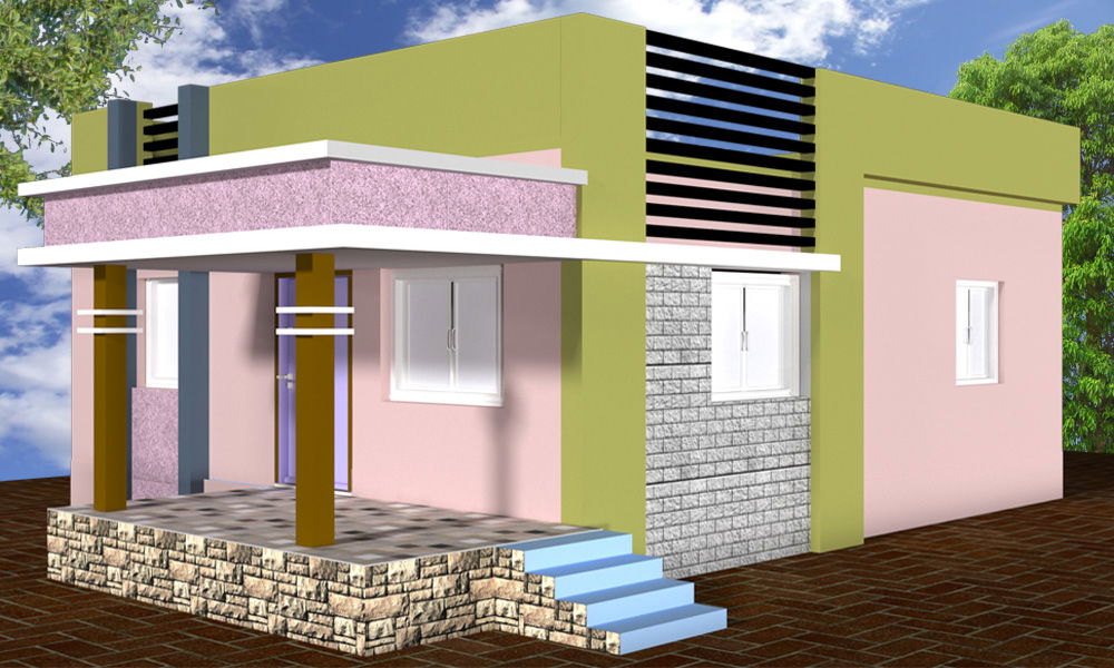 Simple Home Ground Floor 3ds Max Model Vray Render Quality Structure