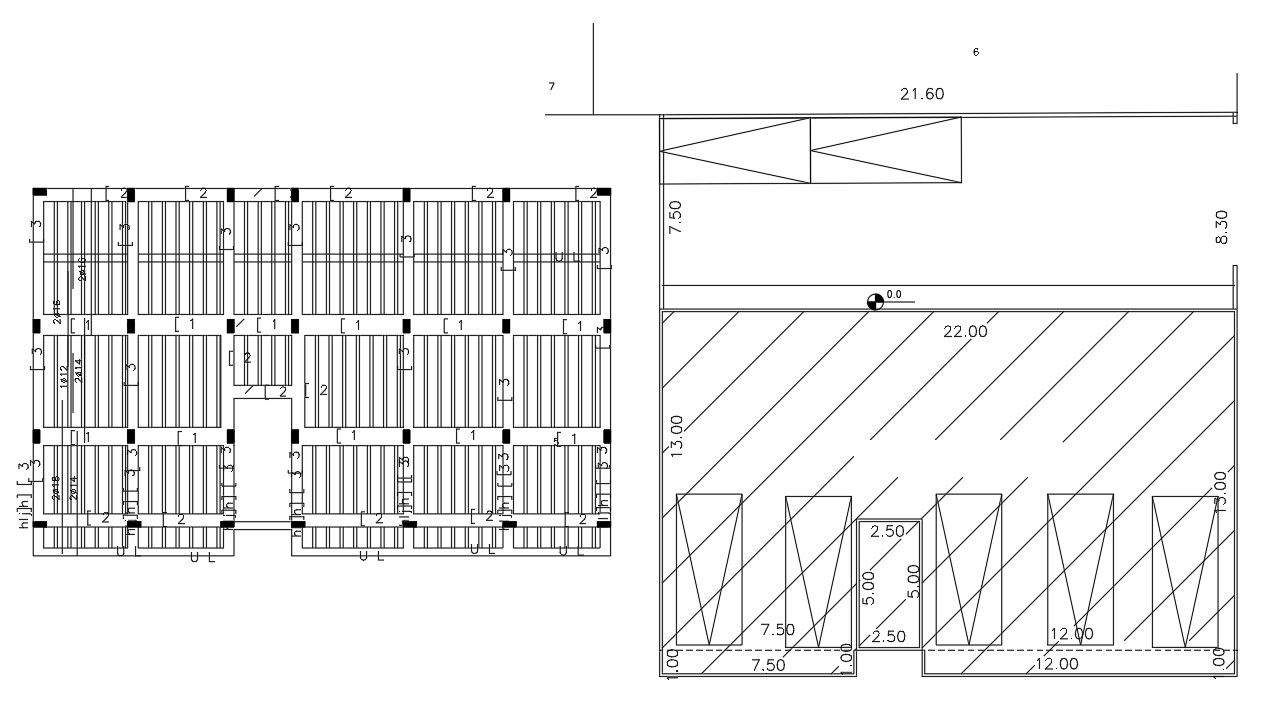 Ground Floor Parking Plan With Slab Bar Structure Design