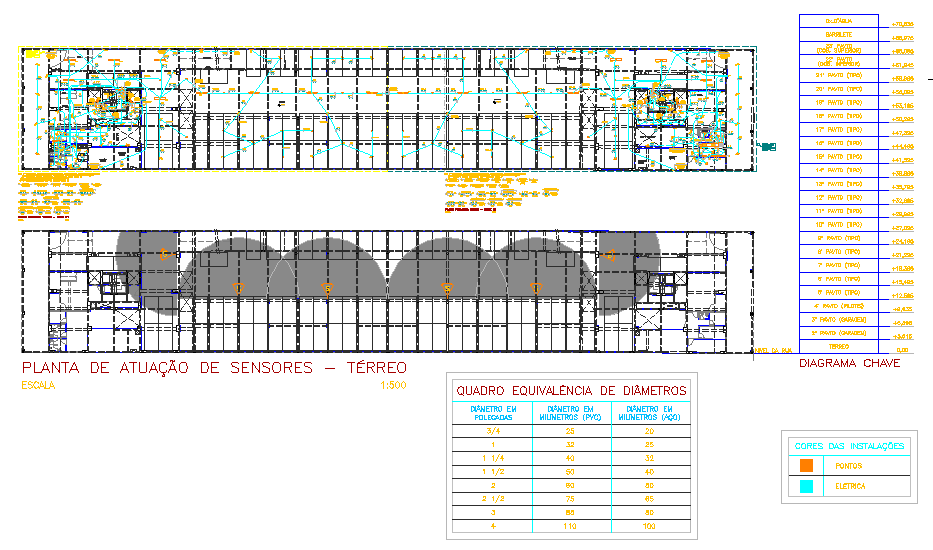 Ground Floor Residential Sensor Layout in AutoCAD DWG File
