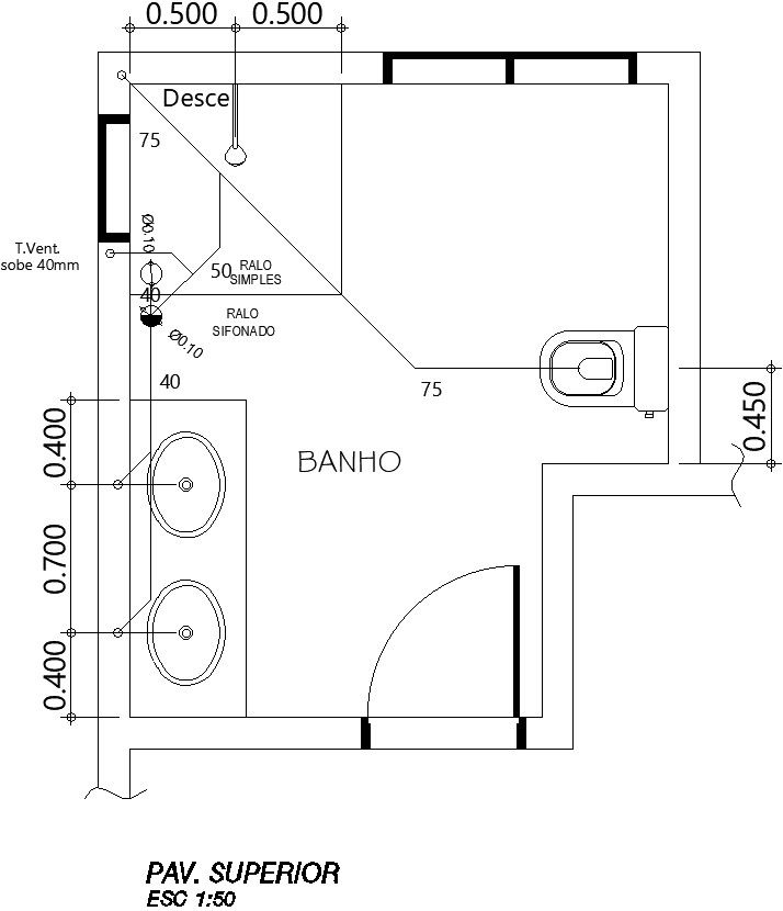Ground floor bathroom design AutoCAD file, cad drawing, dwg format.