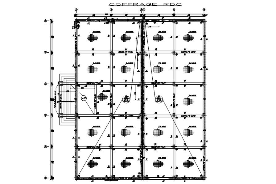 Ground floor formwork details in AutoCAD 2D drawing, CAD file, dwg file