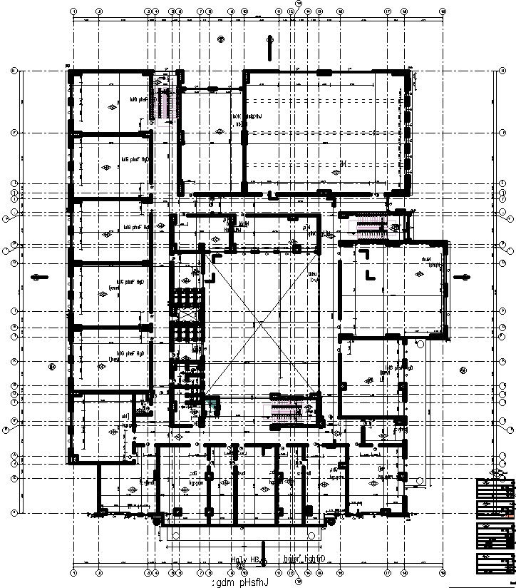 Ground floor framing plan of a computer collage.