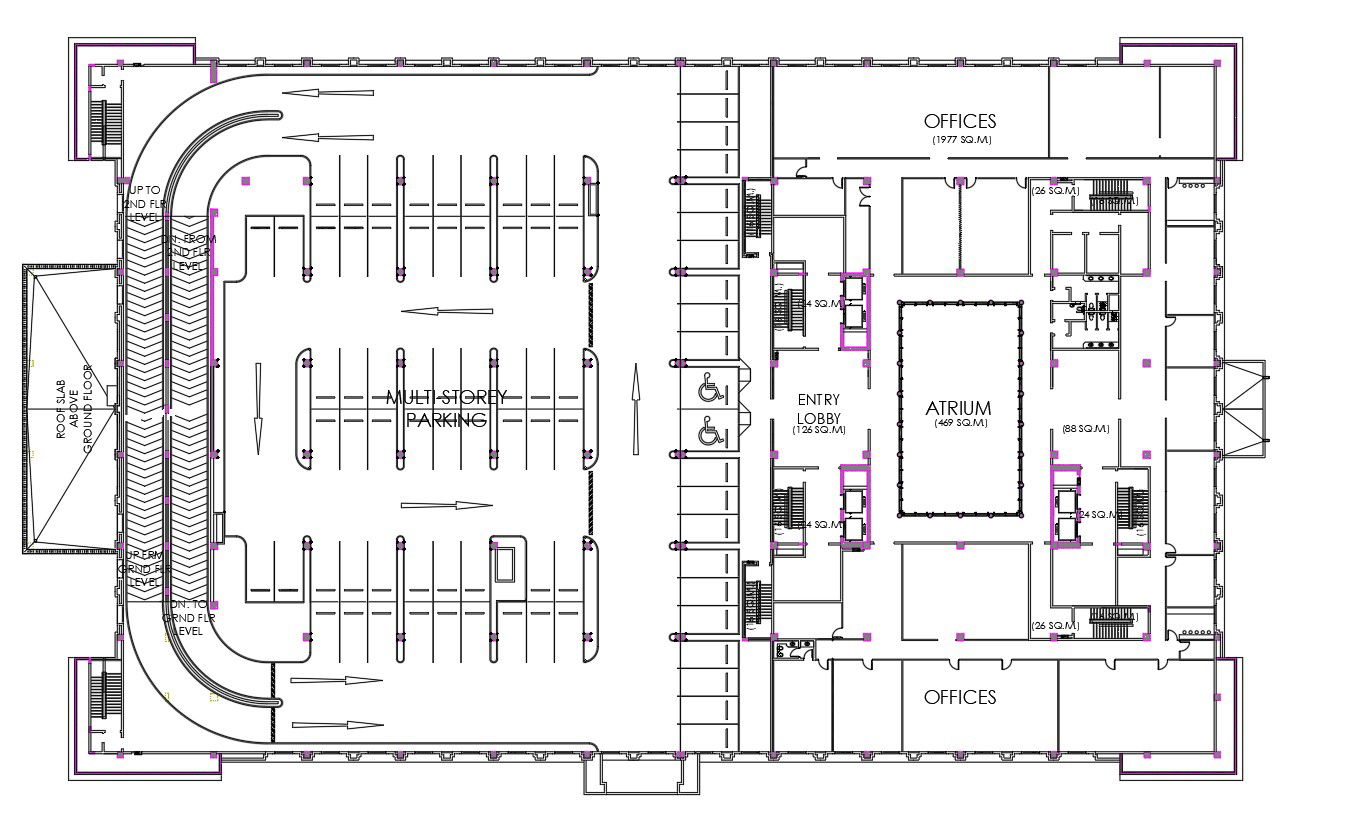 Ground floor layout plan in detail AutoCAD 2D drawing, dwg file, CAD file